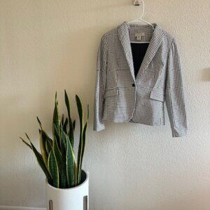 Rachel Zoe Black and White Plaid Blazer